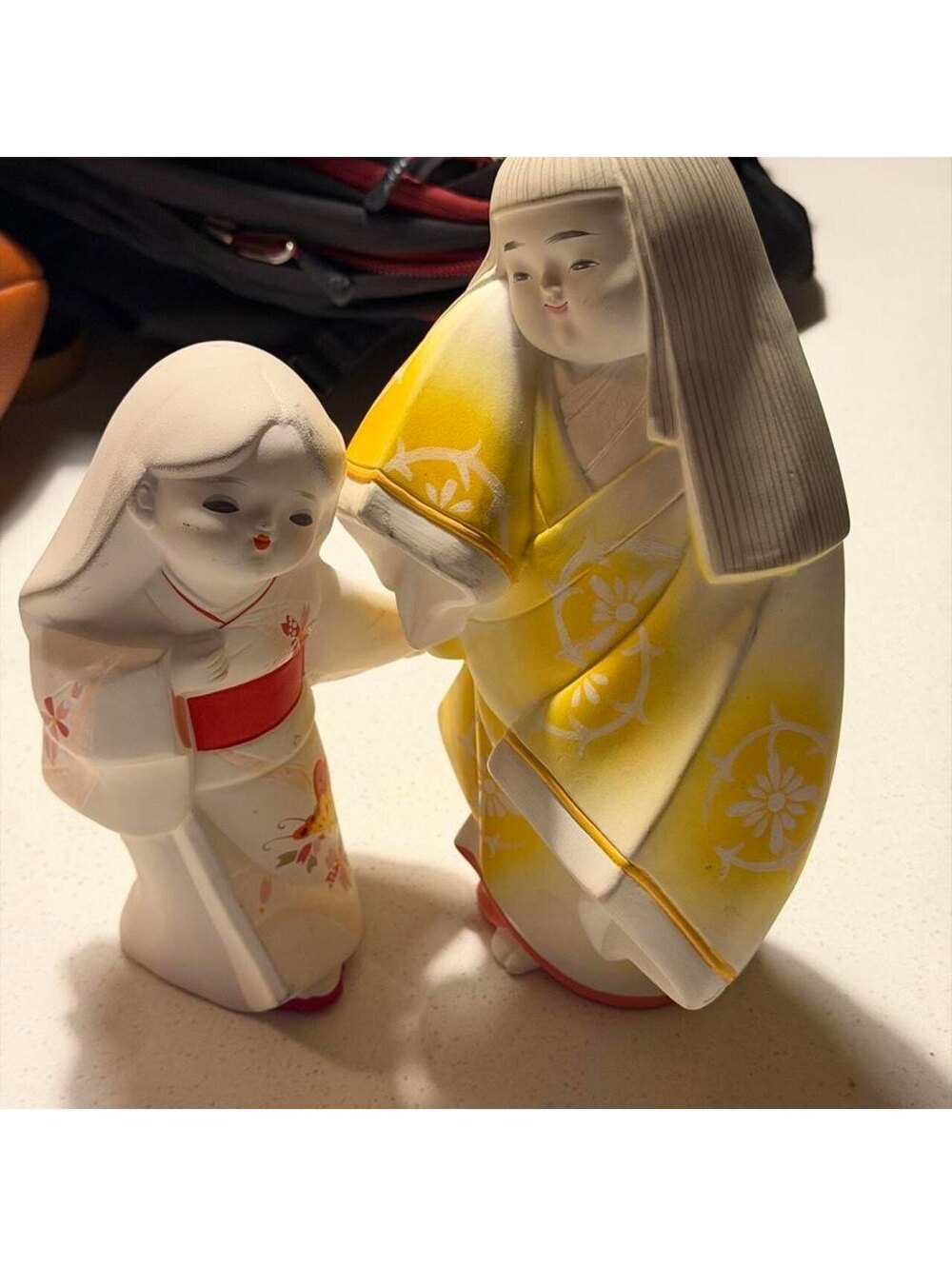 Vintage Japanese Hakata Ceramic Geisha Figurines Set of 2